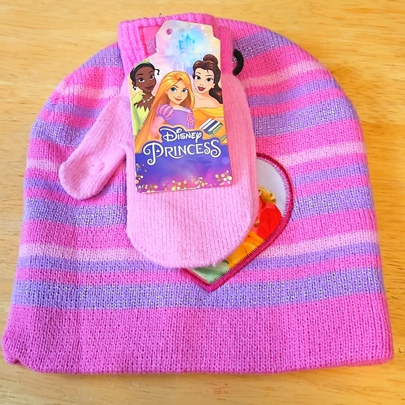Disney Princess Girls Hat & Mittens Set. New - Picture 1 of 7